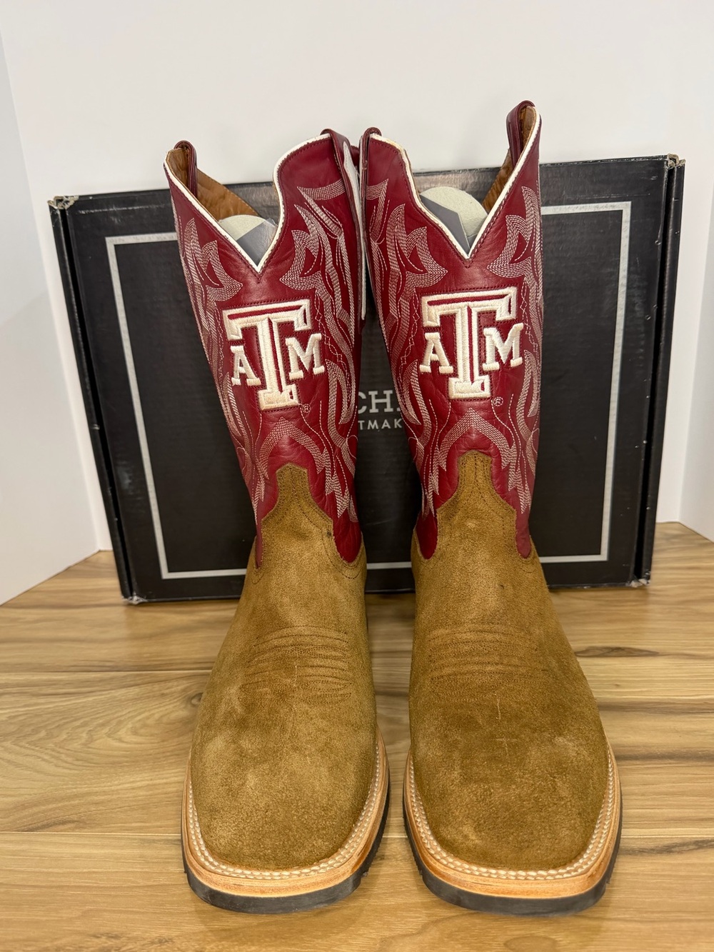Luchesse Texas A&M Maroon & Brown Cowboy Boots
